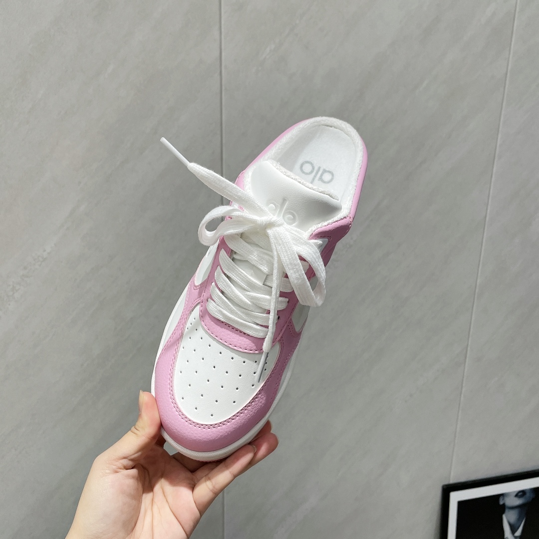 Alo Yoga Women's Chunky Sole Mule Sneakers in Pink and White Leather 8 i1744442016 2880 7