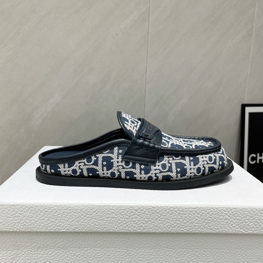Dior Women's D-Loafer Mules in Blue Dior Oblique Jacquard - Elegant & Trendy 7 i1746424799 8291 0