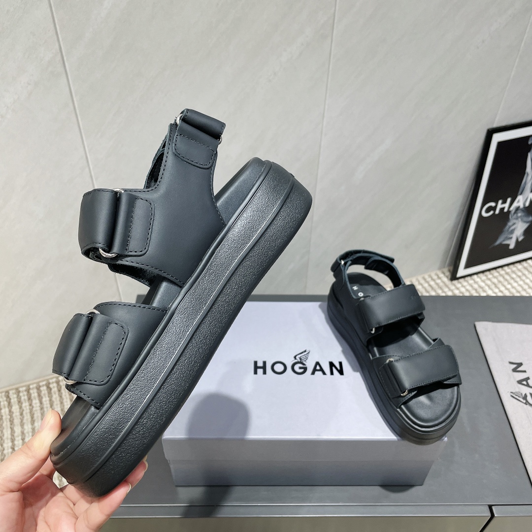 Hogan Women's Platform Sandals, Leather Upper, Hook and Loop Closure 7 i1746515056 2558 5