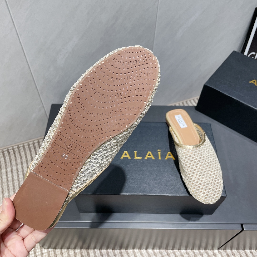 Alaïa Flat Mules - Elegant Mesh Design, Comfortable & Versatile Spring Shoes 10 i1746686631 8697 6