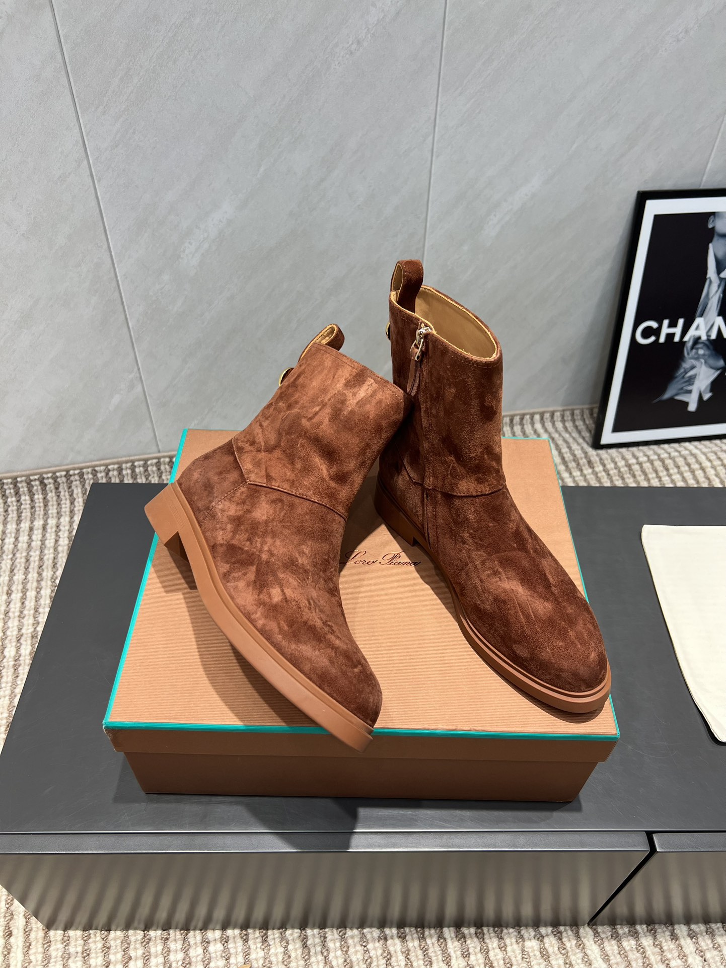 Loro Piana Women's Suede Round Toe Ankle Boots - Luxurious & Comfortable 4 i1755281921 5543 6