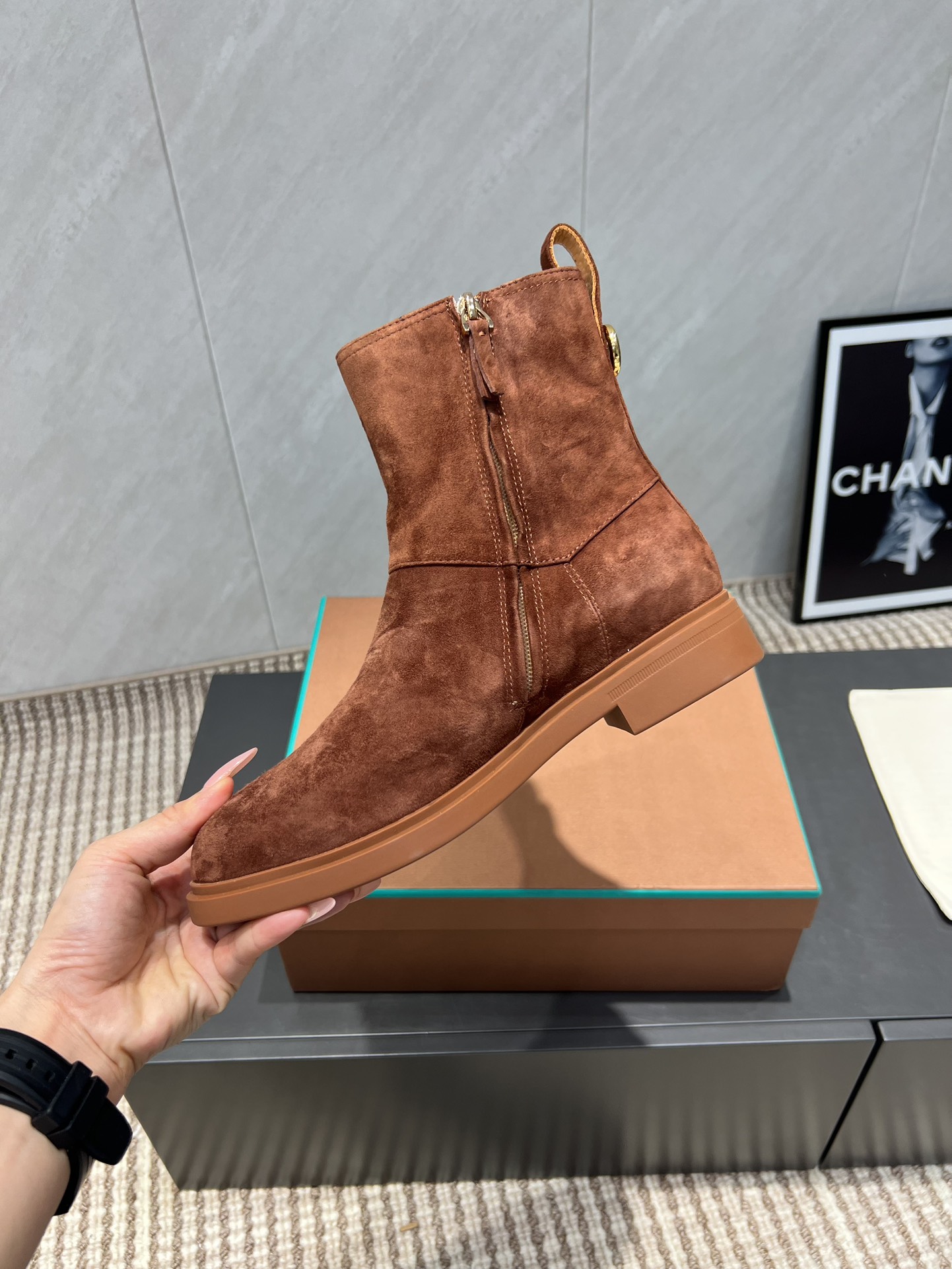 Loro Piana Women's Suede Round Toe Ankle Boots - Luxurious & Comfortable 7 i1755281921 9482 7