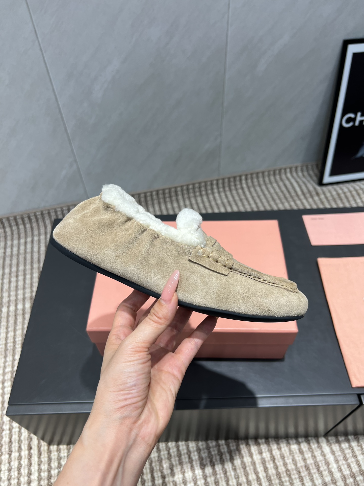 Miu Miu Women's Suede Loafers with Shearling Trim - Comfortable & Stylish 6 i1755415677 7211 7