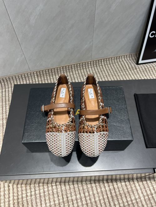 ALAIA 2025 Woven Ballet Flats, Round Toe, Leather Strap, Women's Designer Shoes 1 ALAIA 2025 Woven Ballet Flats, Round Toe, Leather Strap, Women's Designer Shoes