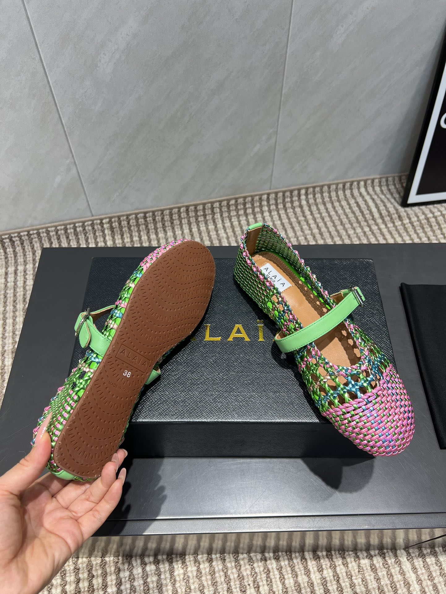Alaia Round Toe Woven Ballet Flats Multicolor Leather, Size 36-39 10 i1755691309 4226 4