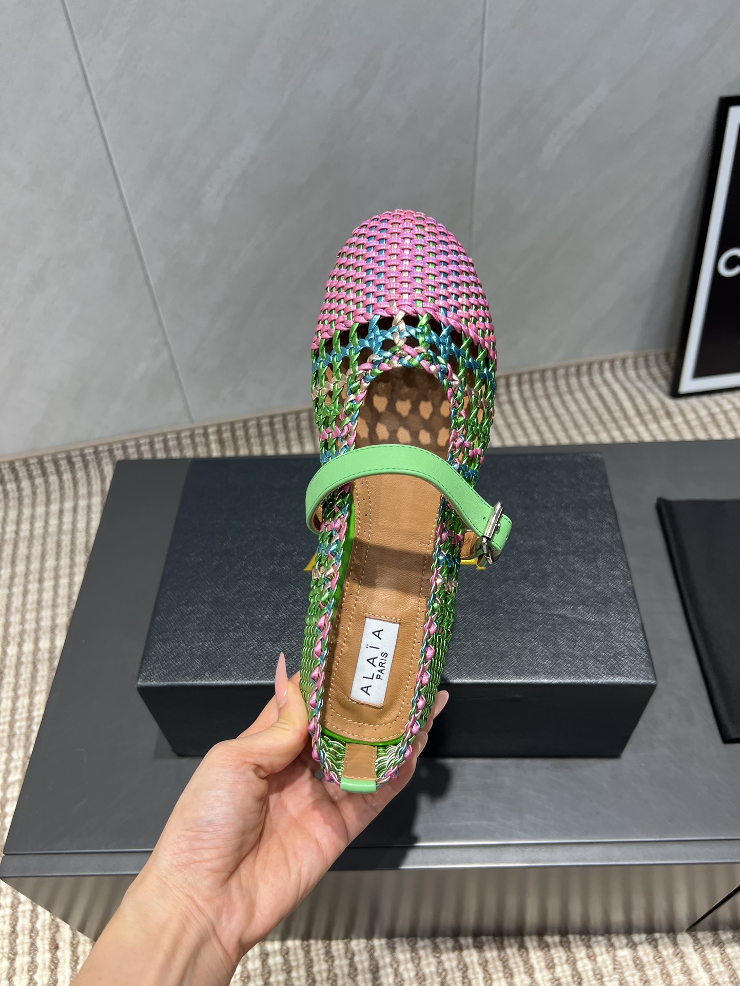 Alaia Round Toe Woven Ballet Flats Multicolor Leather, Size 36-39 7 i1755691309 5914 3