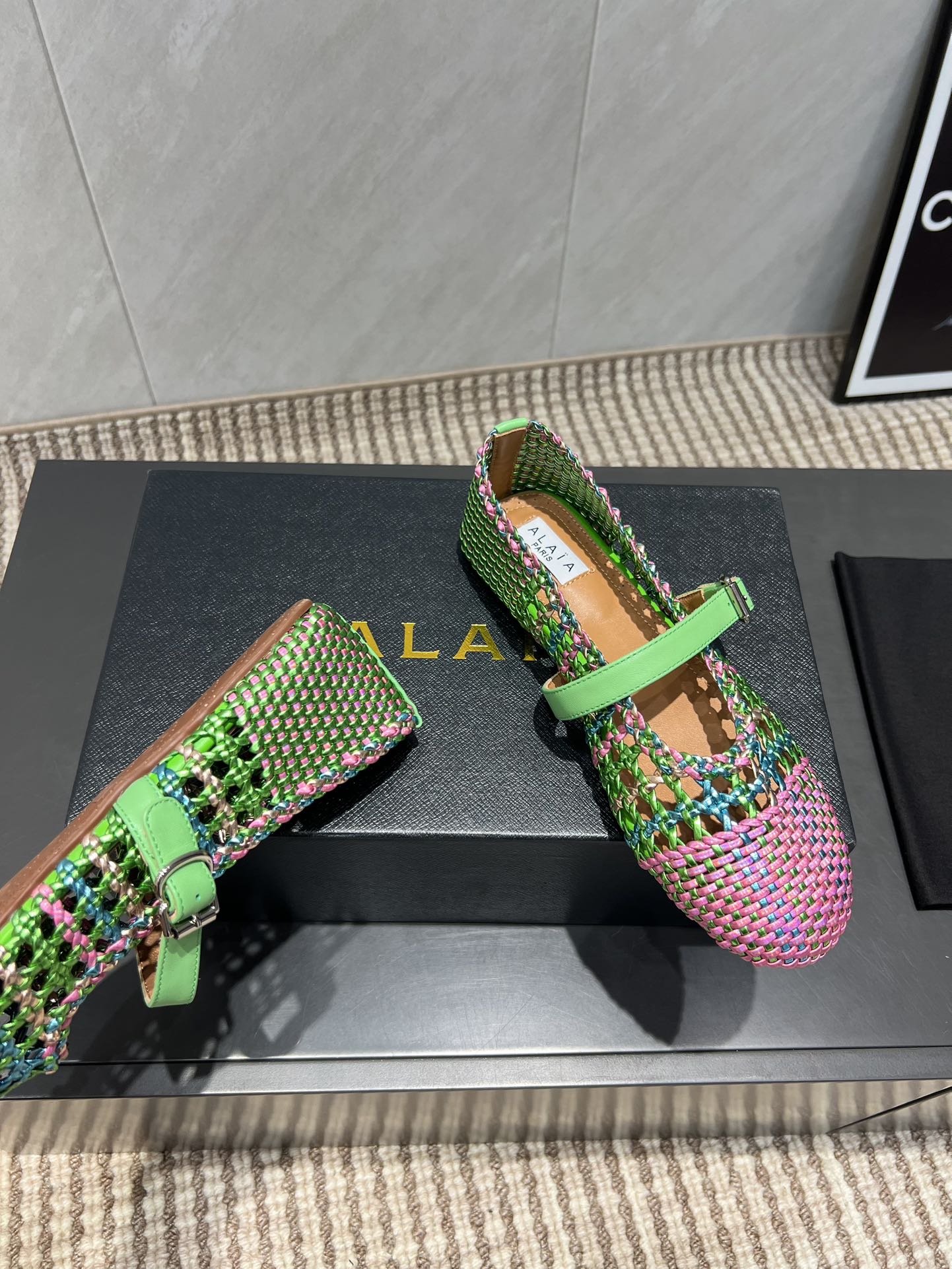 Alaia Round Toe Woven Ballet Flats Multicolor Leather, Size 36-39 8 i1755691309 7854 8