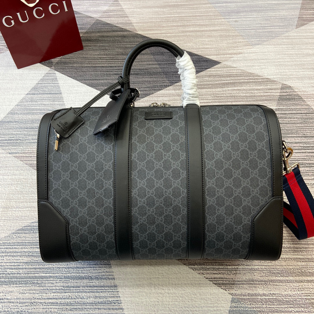 GUCCI Double G Letter Interlocking Pattern PVC Bowling Bag Travel Bag