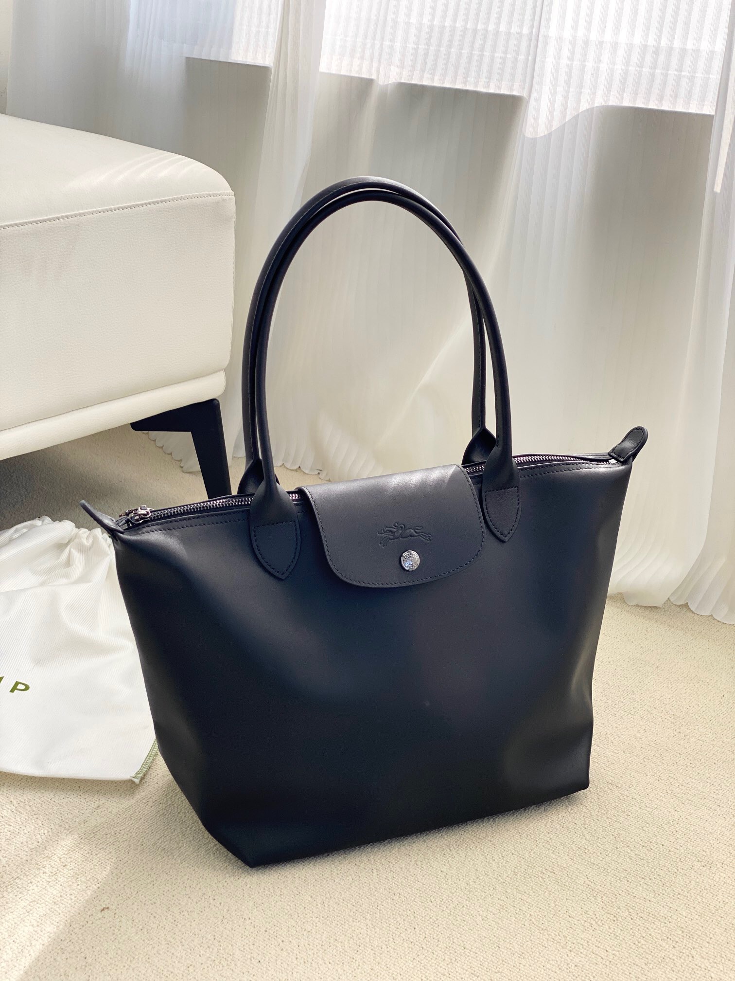 LONGCHAMP Le Pliage Xtra series women's bag medium shoulder tote bag, this bag is made of imported cowhide!