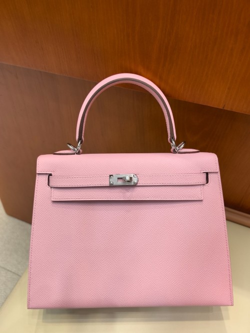 Hermès Kelly 25 Handbag Epsom Leather Mauve Sylvestre with Silver Hardware 1 Hermès Kelly 25 Handbag Epsom Leather Mauve Sylvestre with Silver Hardware