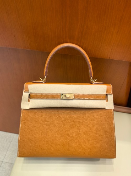 Hermes Kelly 25 Sellier Bag Gold Epsom Leather Gold Hardware 1 Hermes Kelly 25 Sellier Bag Gold Epsom Leather Gold Hardware