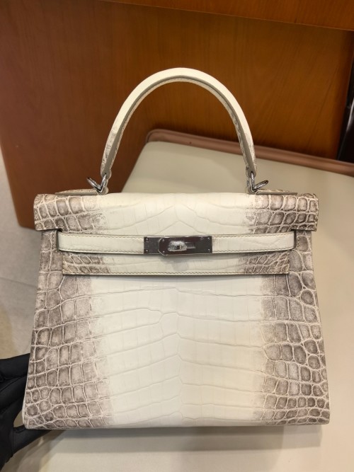 Hermès Kelly 28 Himalaya Niloticus Crocodile Bag with Silver Hardware 1 Hermès Kelly 28 Himalaya Niloticus Crocodile Bag with Silver Hardware