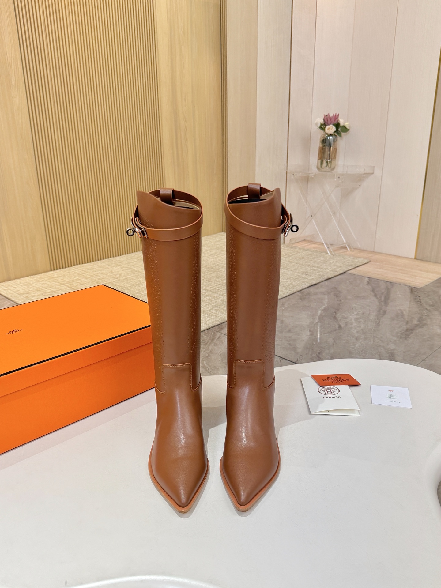 HERMES Brown Jumping Boots