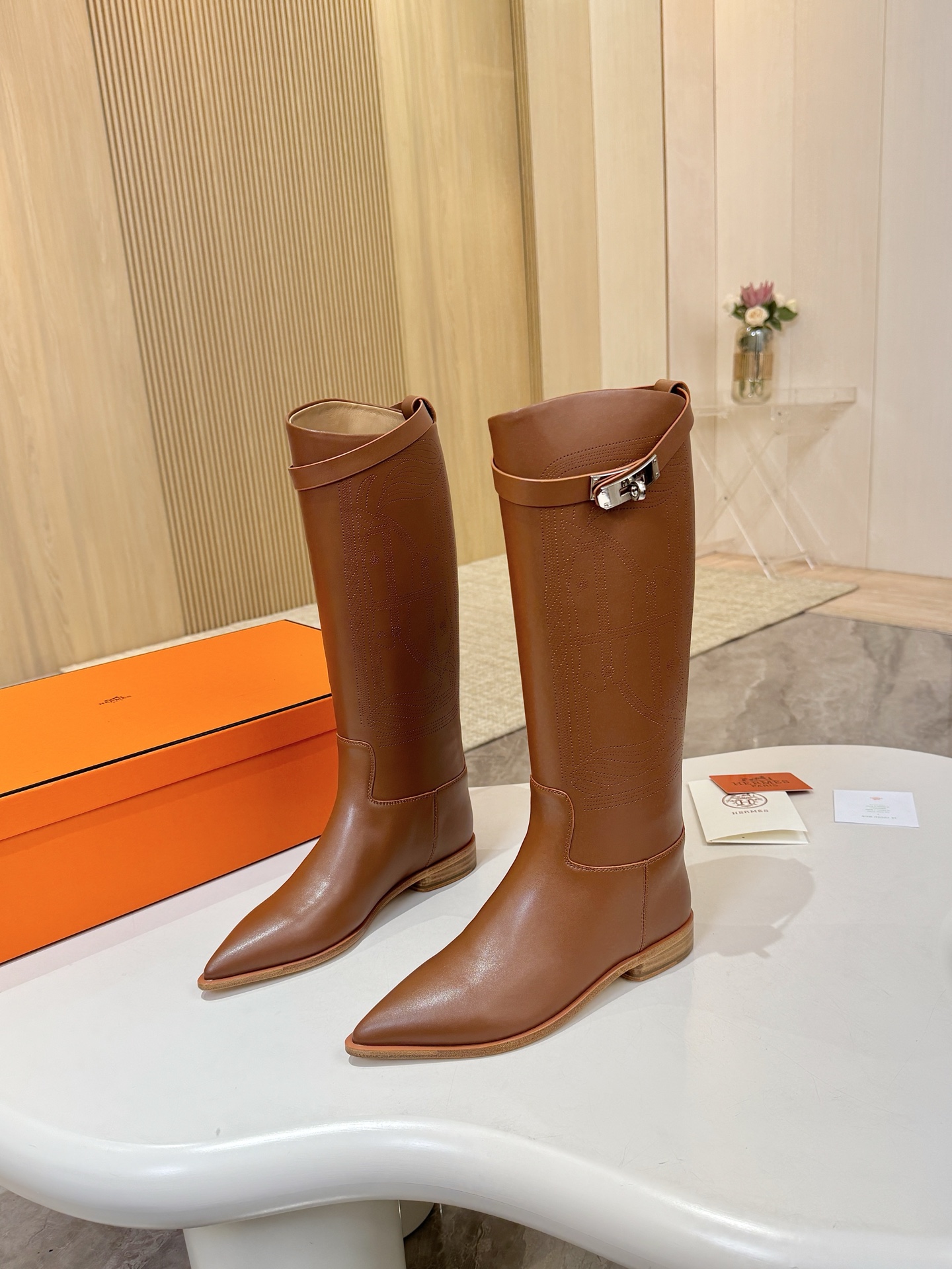 HERMES Brown Jumping Boots