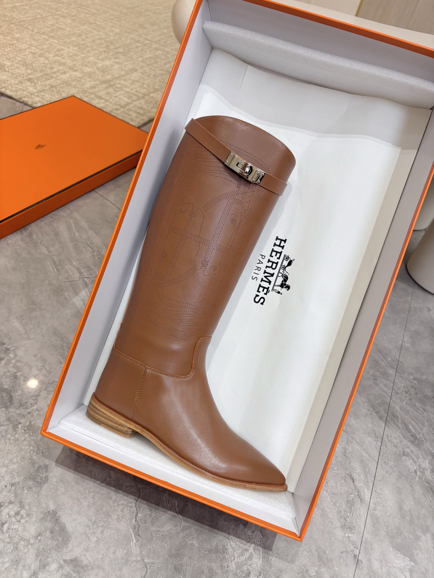 HERMES Brown Jumping Boots