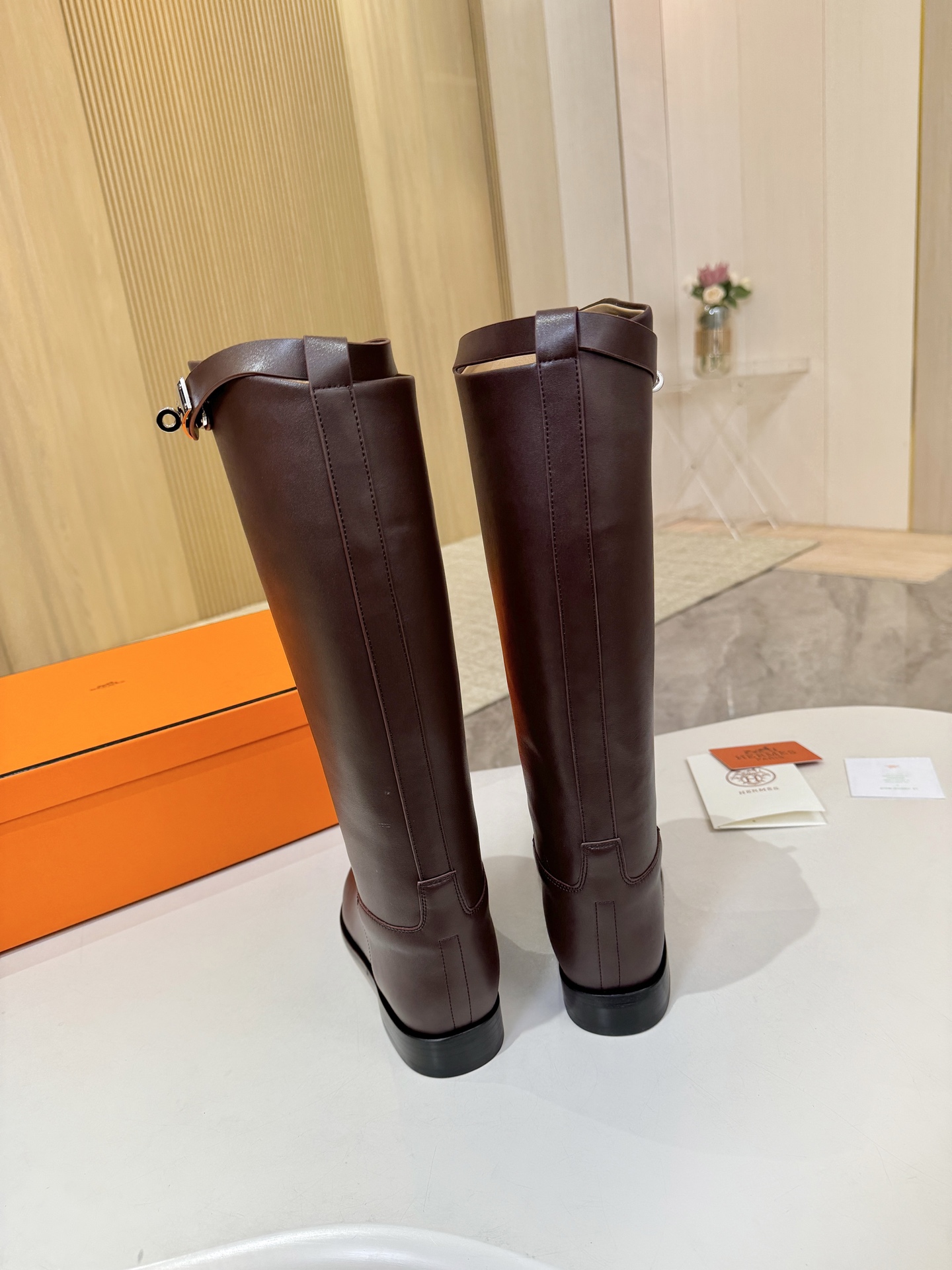 HERMES Brown Story Boots