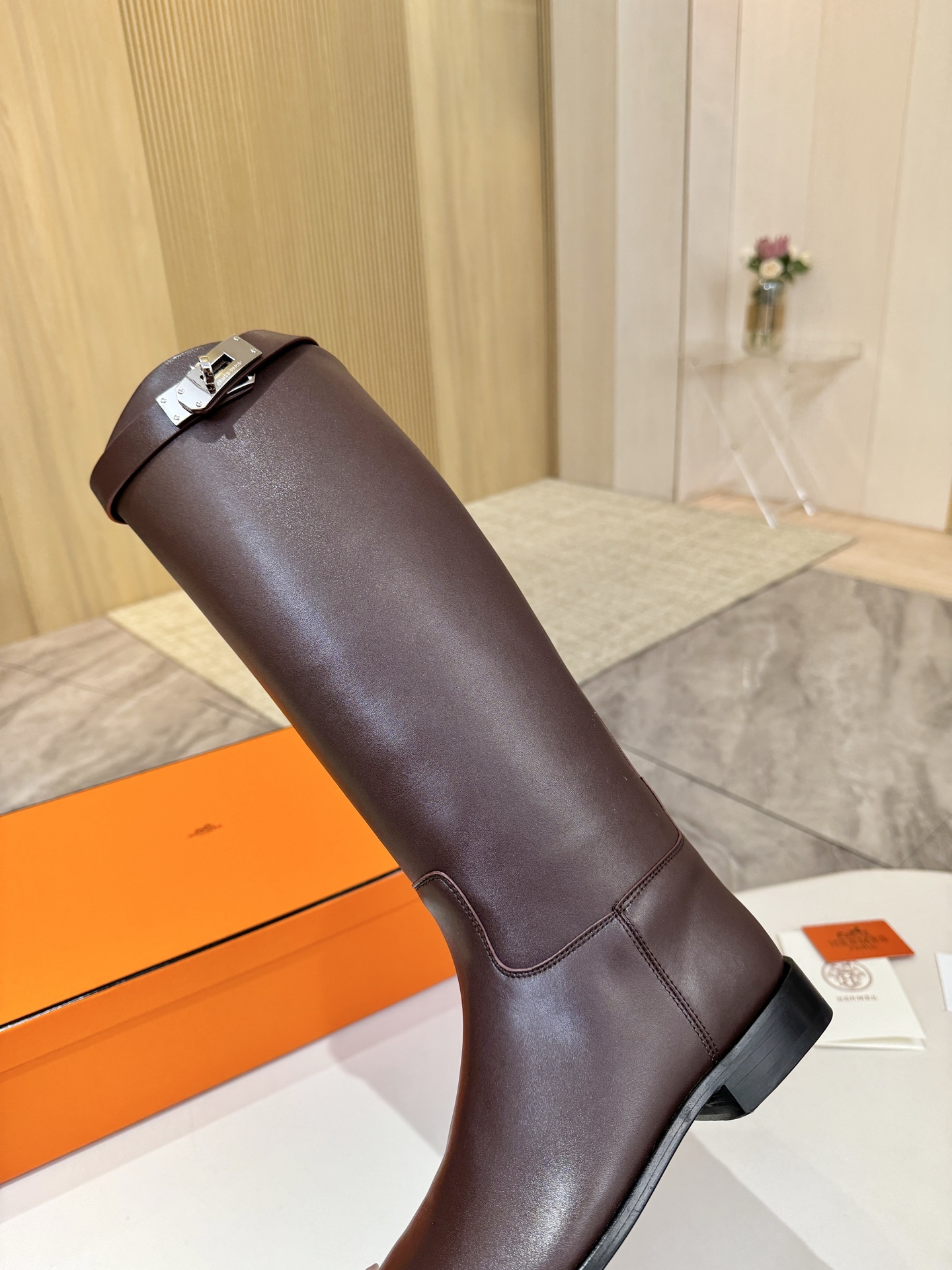 HERMES Brown Story Boots