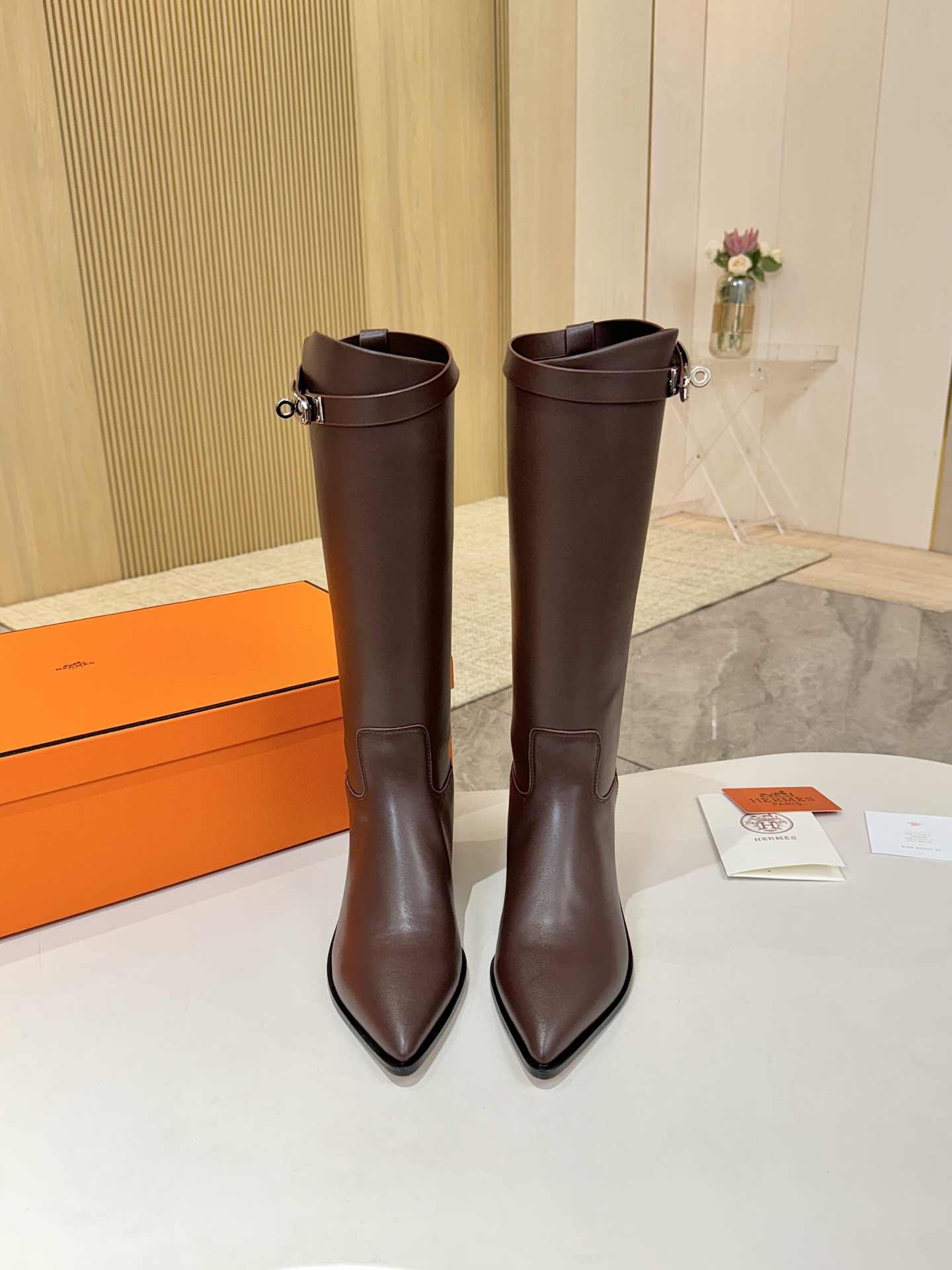 HERMES Brown Story Boots