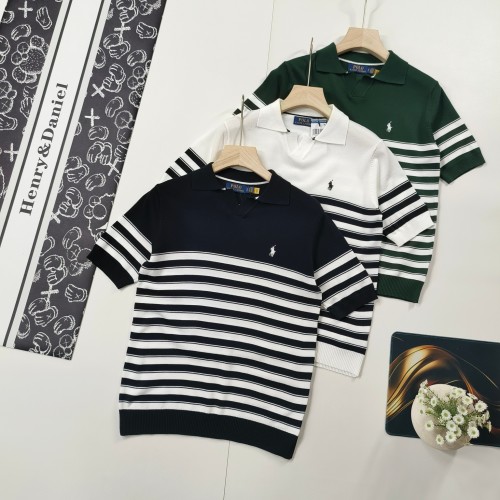 Ralph Lauren Striped V-Neck Knit Polo Shirt - Soft, Comfortable, and Stylish 1 Ralph Lauren Striped V-Neck Knit Polo Shirt - Soft, Comfortable, and Stylish