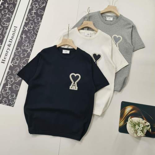 Ami De Coeur Knitted T-Shirt - Short Sleeve, Heart Logo, Cotton Blend 1 Ami De Coeur Knitted T-Shirt - Short Sleeve, Heart Logo, Cotton Blend