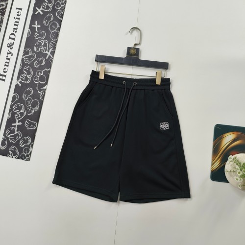 Loewe Men's Black Cotton Blend Logo Embroidered Drawstring Shorts 1 Loewe Men's Black Cotton Blend Logo Embroidered Drawstring Shorts