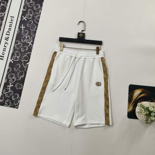 Gucci White Cotton Blend Shorts with GG Logo Tape - Summer Collection 1 Gucci White Cotton Blend Shorts with GG Logo Tape - Summer Collection