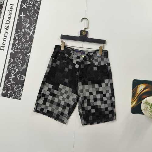 Louis Vuitton Men's Black Mosaic Jacquard Denim Shorts - Summer Style 1 Louis Vuitton Men's Black Mosaic Jacquard Denim Shorts - Summer Style