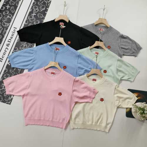 Products 45 KENZO Women's Classic Embroidered T-Shirt, Short Sleeve, Summer Knit Top