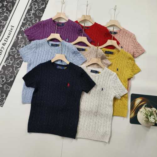 Ralph Lauren Women's Wool Blend Cable Knit Short Sleeve T-Shirt 1 Ralph Lauren Women's Wool Blend Cable Knit Short Sleeve T-Shirt