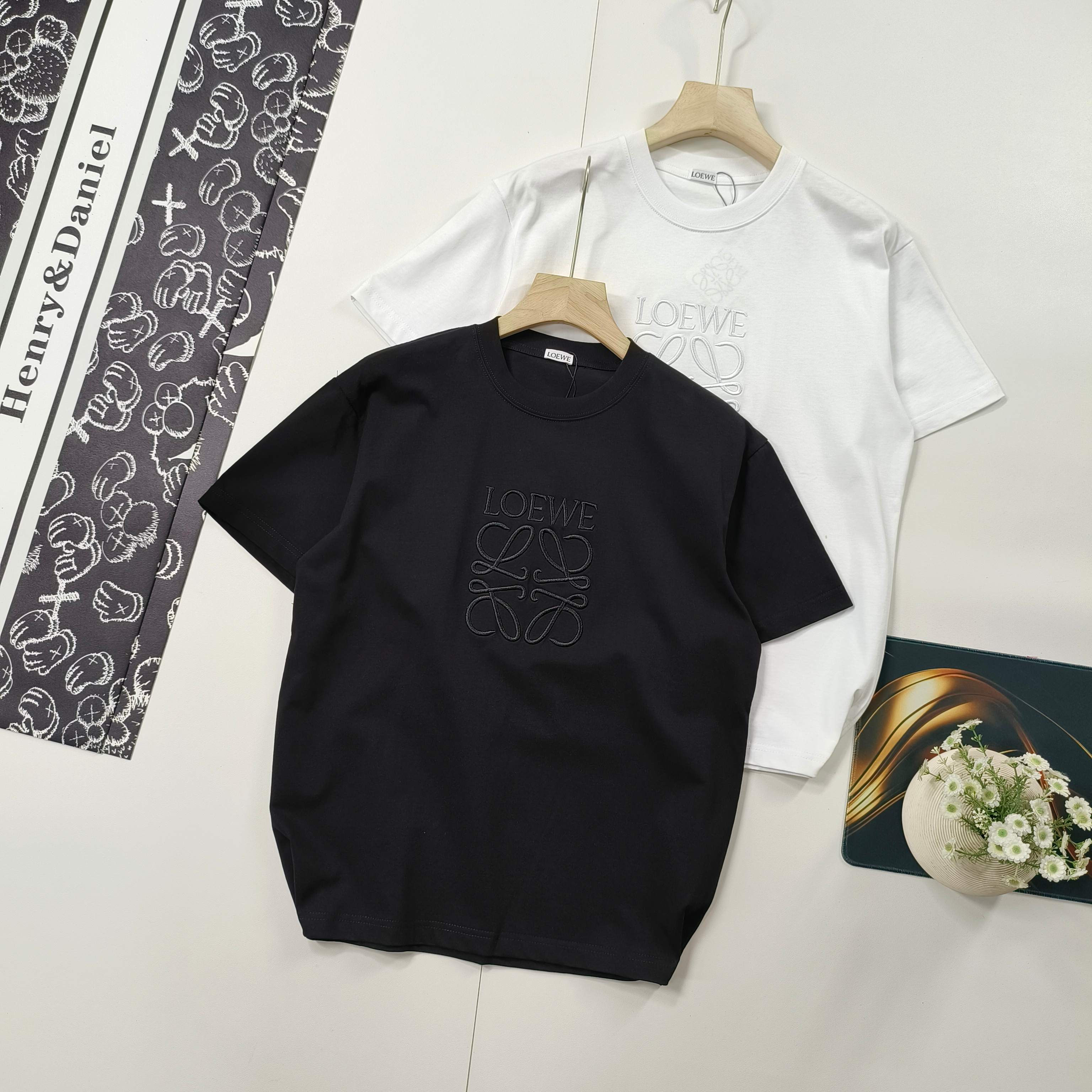 Loewe Classic Embroidered Short Sleeve T-Shirt Summer New