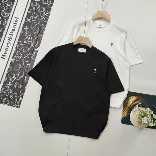 AMI Classic Metal Logo T-Shirt, Summer Cotton Tee for Men and Women 1 AMI Classic Metal Logo T-Shirt, Summer Cotton Tee for Men and Women