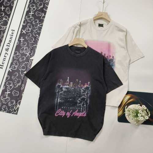 Balenciaga Men's Los Angeles Night View Printed Short Sleeve T-Shirt 1 Balenciaga Men's Los Angeles Night View Printed Short Sleeve T-Shirt