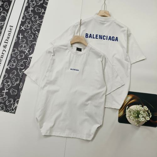 Balenciaga Cotton Short Sleeve T-Shirt with Embroidered Logo 1 Balenciaga Cotton Short Sleeve T-Shirt with Embroidered Logo