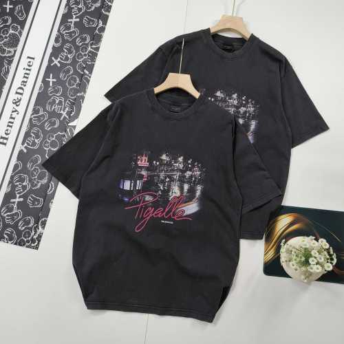 Balenciaga Men's Black Tigalle Paris Night Scene Graphic Print T-Shirt 1 Balenciaga Men's Black Tigalle Paris Night Scene Graphic Print T-Shirt
