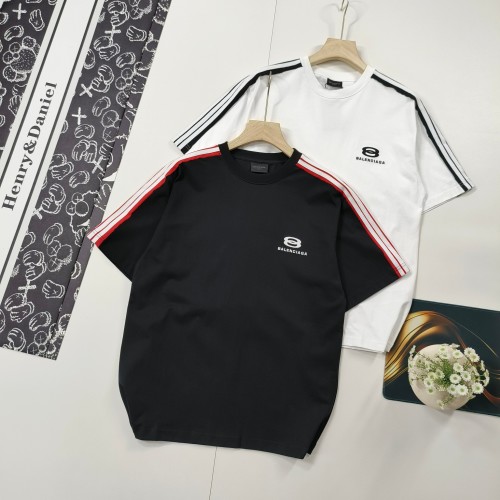 Balenciaga Men's Short Sleeve T-Shirt Embroidered Logo Cotton Tee 1 Balenciaga Men's Short Sleeve T-Shirt Embroidered Logo Cotton Tee