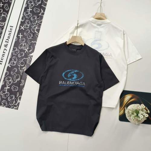 Balenciaga 2025 SS Distorted Logo Printed Short-Sleeve T-Shirt 1 Balenciaga 2025 SS Distorted Logo Printed Short-Sleeve T-Shirt