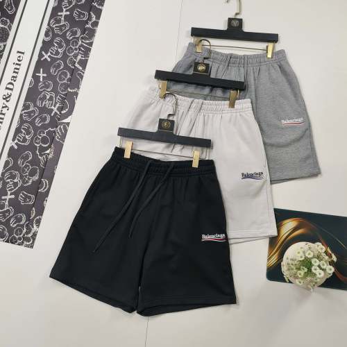 Balenciaga Men's Logo Embroidered Cotton Blend Sweat Shorts Summer Collection 1 Balenciaga Men's Logo Embroidered Cotton Blend Sweat Shorts Summer Collection