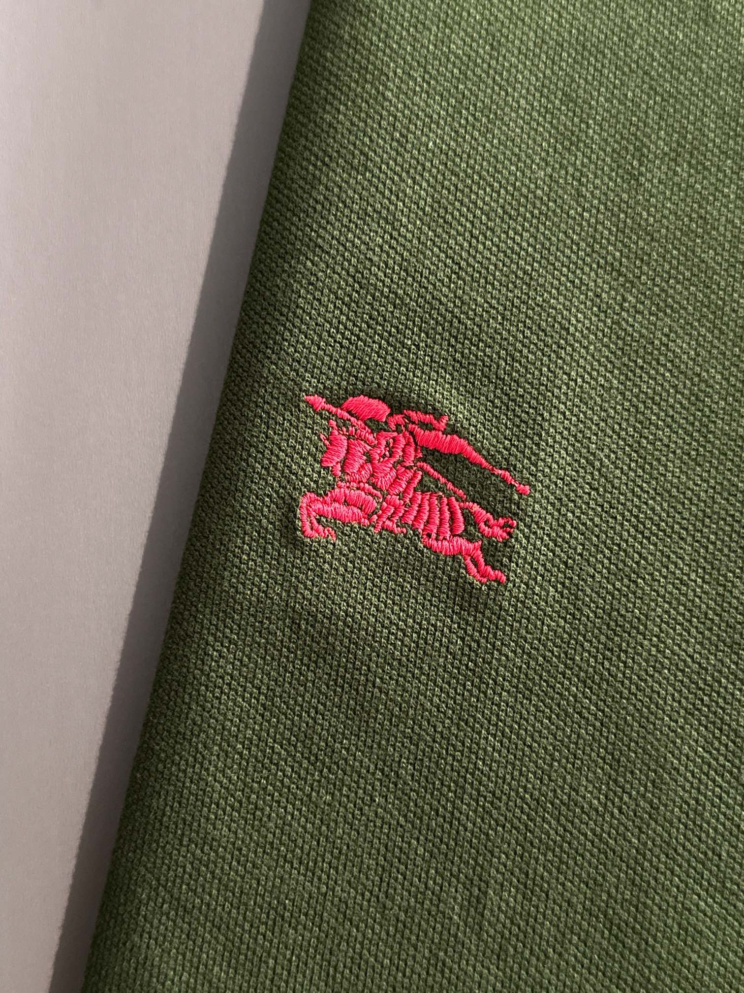Burberry Men's Olive Green Polo Shirt - Short Sleeve, Classic Fit 4 i1751037039 3496 2