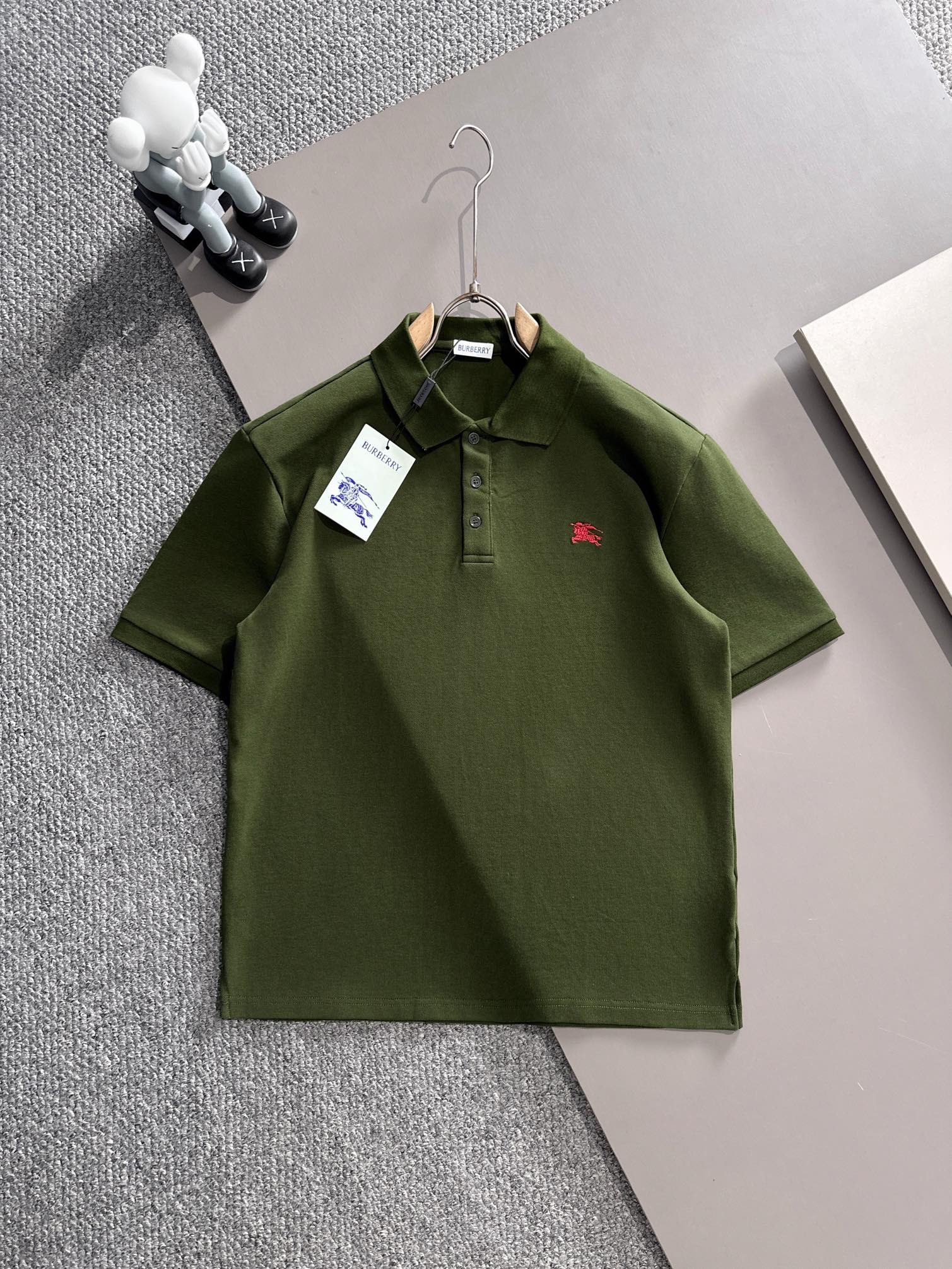 Burberry Men's Olive Green Polo Shirt - Short Sleeve, Classic Fit 2 i1751037039 9842 4