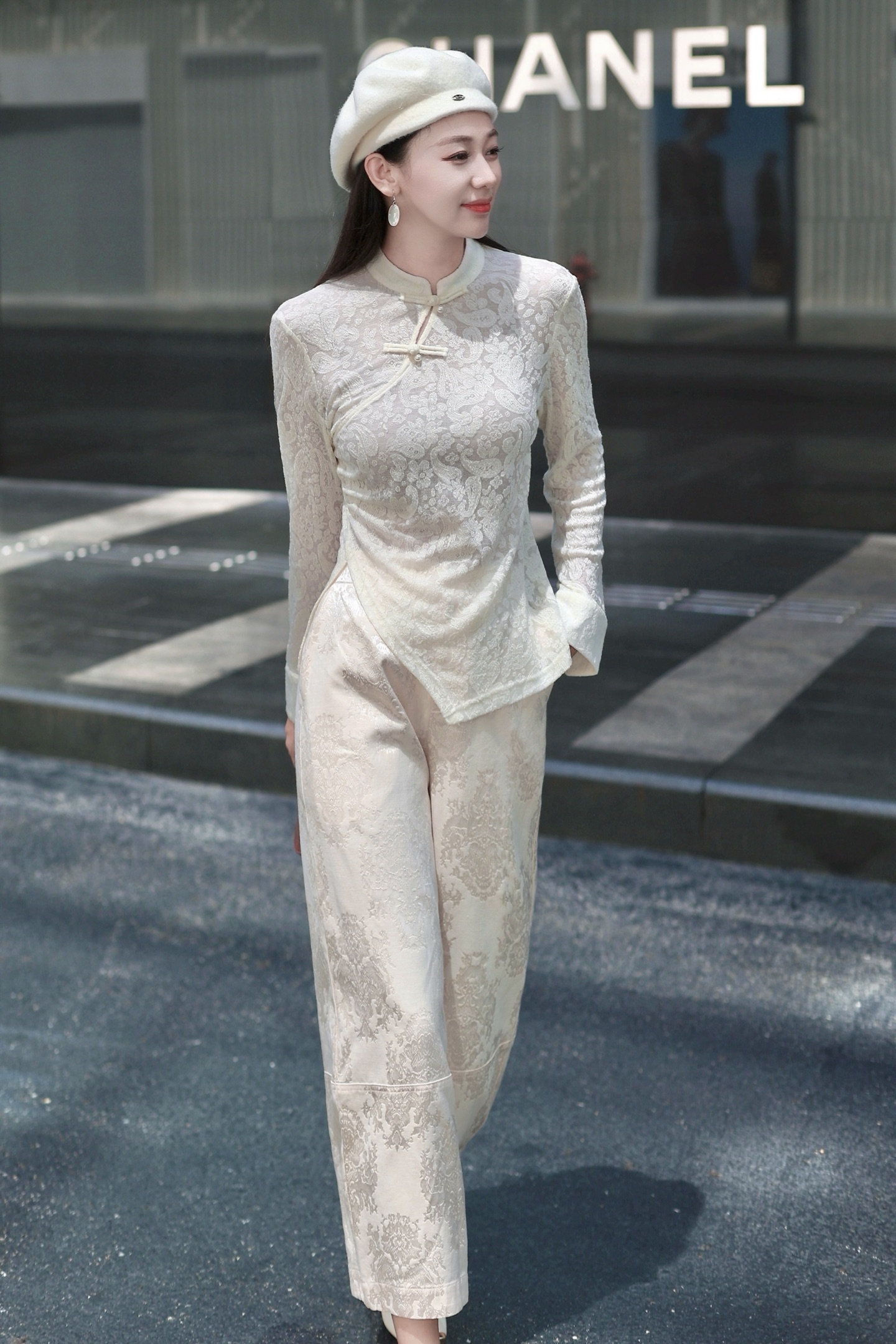 Elegant Women's Wool Blend Jacquard Top with Chinese Button Design - Chic & Stylish 6 i1754811457164 3966 0 2