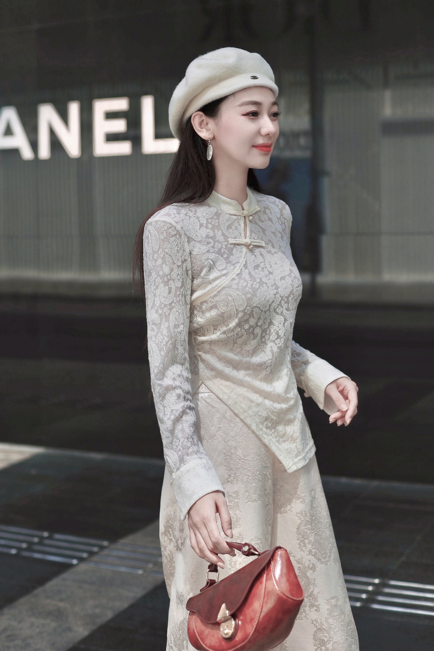 Elegant Women's Wool Blend Jacquard Top with Chinese Button Design - Chic & Stylish 2 i1754811458869 6407 0 3