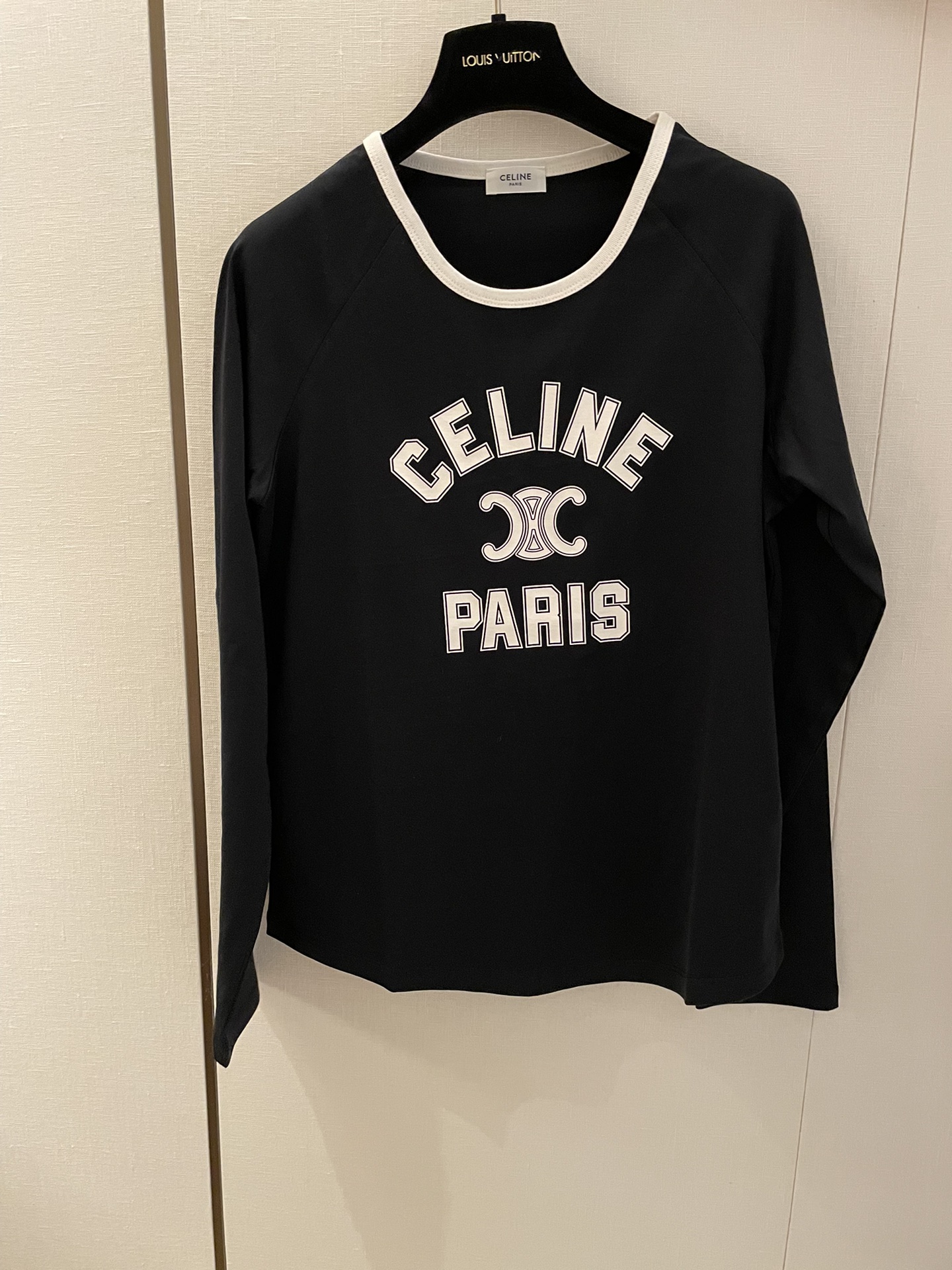 Celine Kleding T-Shirt Afdrukken Herfst/winter collectie Vintage Lange mouw