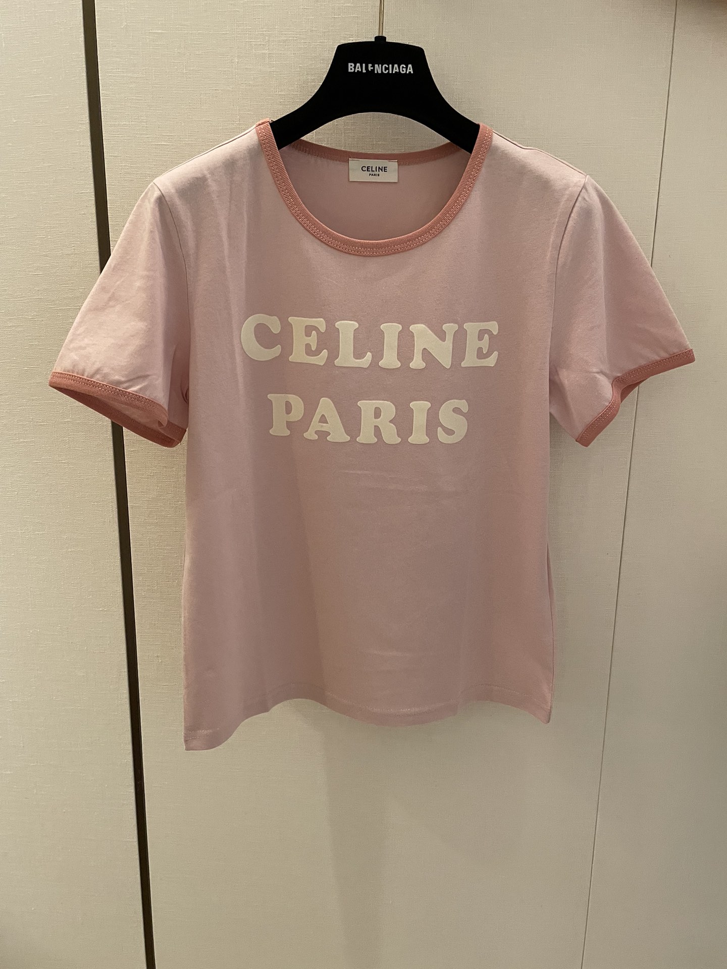 Celine Kleding T-Shirt Roze Afdrukken Katoen Lentecollectie Casual