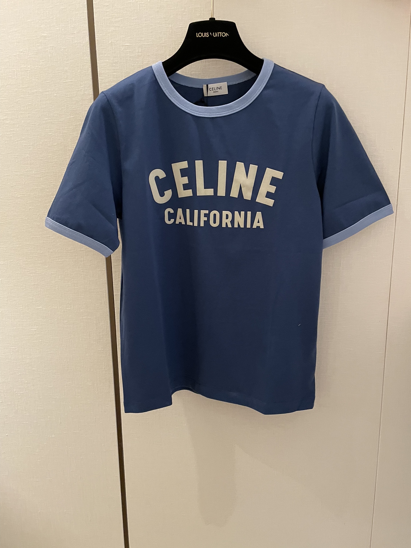 Celine Kleding T-Shirt Outlet 1: 1 replica
 Blauw Afdrukken Katoen Fashion