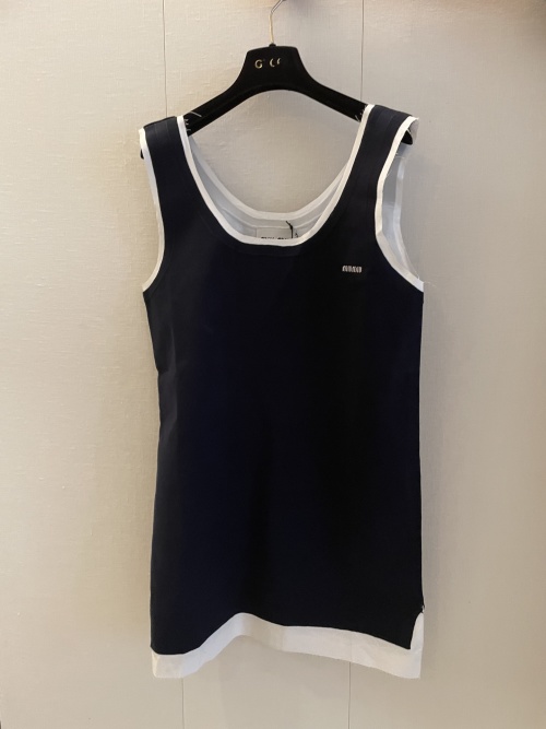 Miu Miu 25SS Logo Jacquard Knit Mini Tank Dress | High-Quality Replica 1 Miu Miu 25SS Logo Jacquard Knit Mini Tank Dress | High-Quality Replica