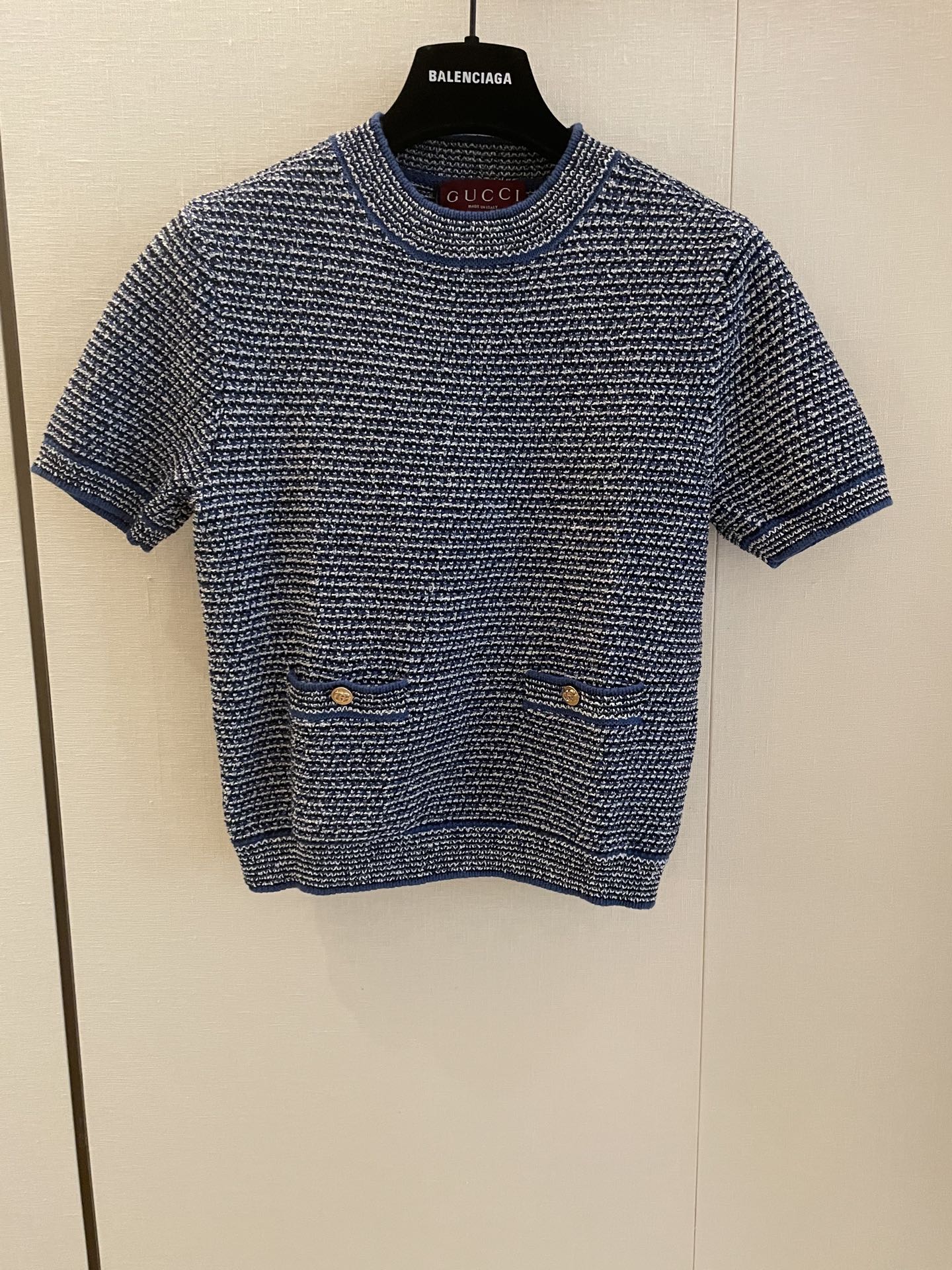 Gucci Light Blue Fine Cotton T-Shirt with Gold-Tone Double G Buttons 2 i1745633781848 2056 0 0