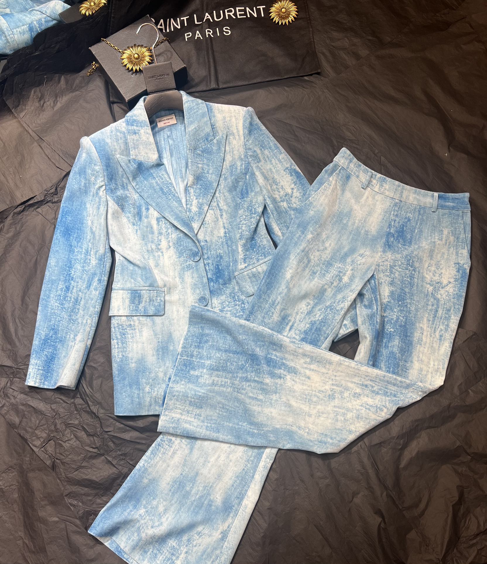 Elegant Customized Suit Collection by Ermanno Scervino: Luxurious Velvet and Crafted Details