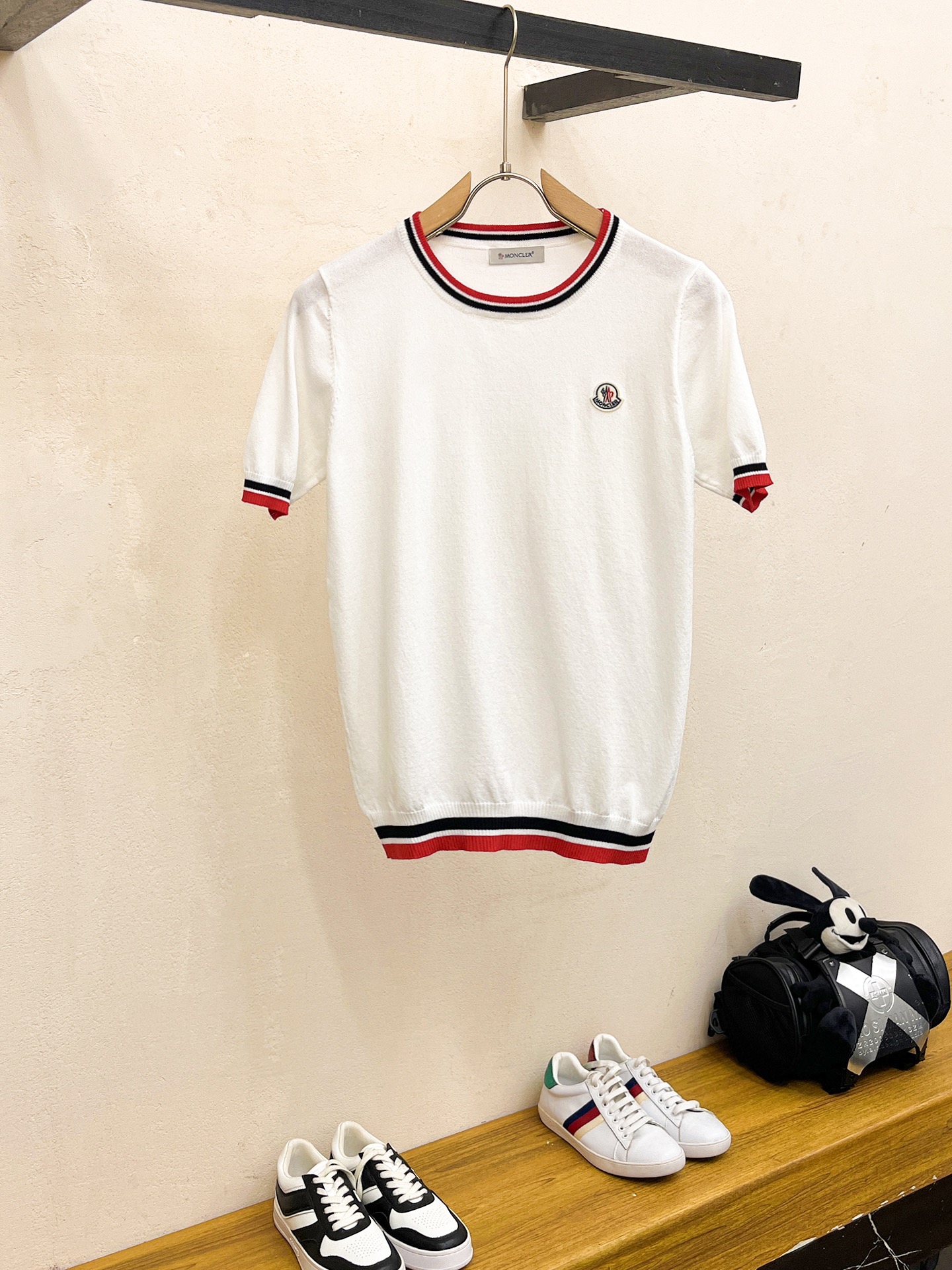 Moncler Clothing Knit Sweater Polo T-Shirt White Cotton Knitted Knitting Fall/Winter Collection Fashion