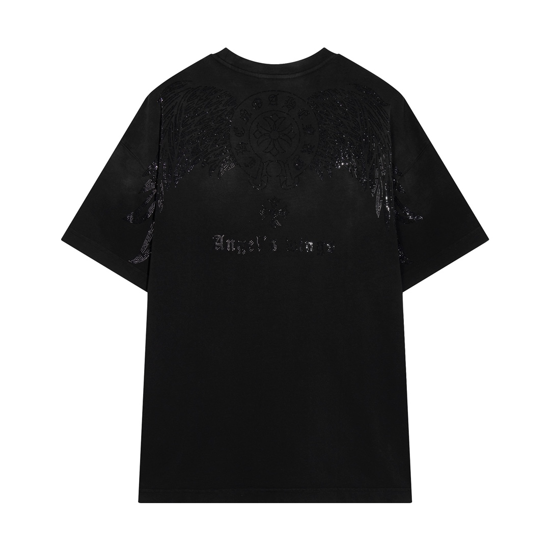 Chrome Hearts Clothing T-Shirt Black Cotton Spring/Summer Collection Short Sleeve