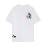 Chrome Hearts Clothing T-Shirt Black White Printing Spring/Summer Collection Short Sleeve